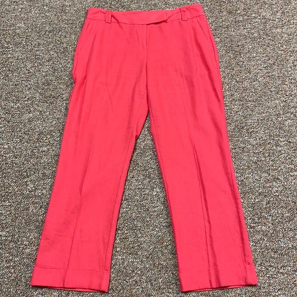 Cato pink /orange linen pants w/cuffs size 8P - Picture 2 of 15